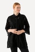 Kanten blouse, A-lijn, overhemdkraag, golvende zoom, 3/4-mouwen