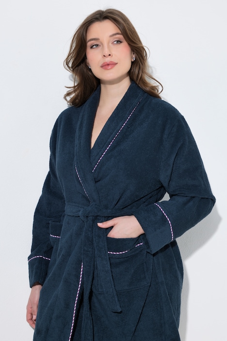 Bademantel, Frottee, Schalkragen, Langarm, Biobaumwolle