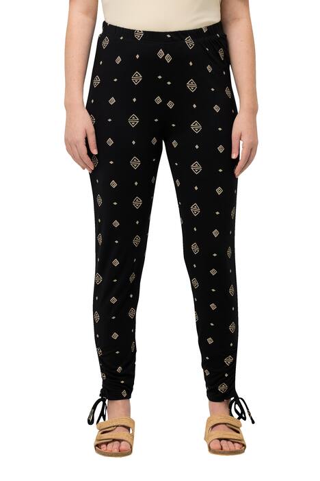 Legíny, kosočtverce, stuha na lemu, úzké nohavice, biobavlna