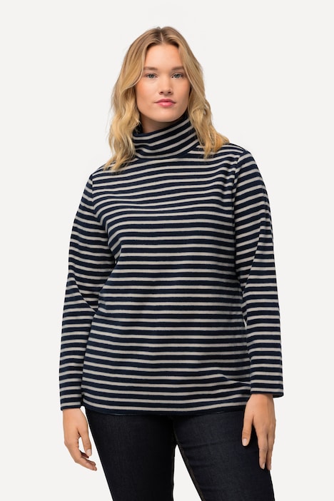 Striped Fleece Turtleneck Sweater | all Sweatshirts | Sweatshirts