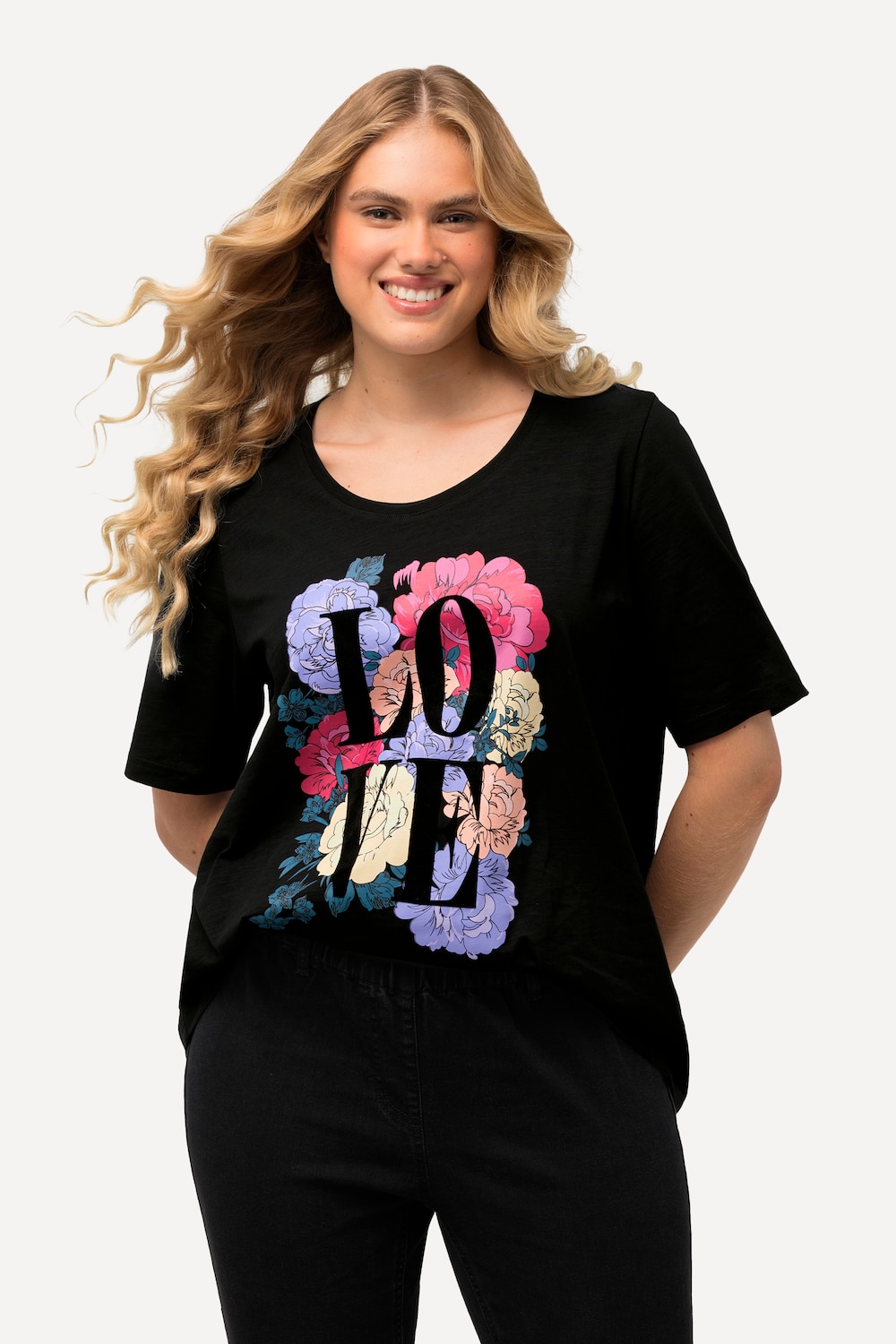 T-Shirt, Love, Blüten, Rundhals, Halbarm product