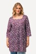 Paisley 3/4 Sleeve Square Neck Tunic Tee