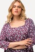 Paisley 3/4 Sleeve Square Neck Tunic Tee