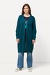 Chaqueta larga de punto, forma abierta, ajour, algodón bio
