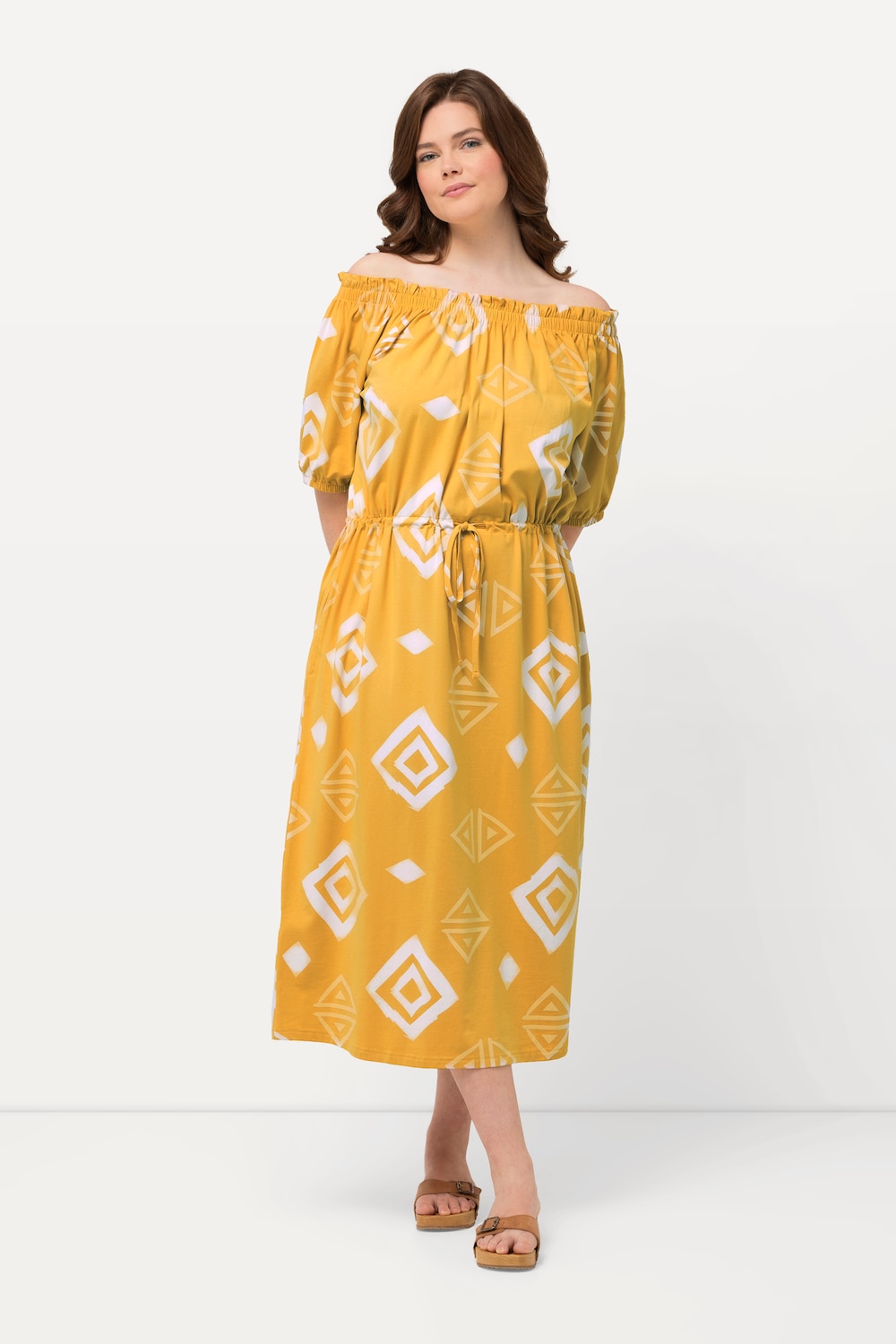 Thumbnail - Große Größen Maxikleid, Damen, gelb, Größe: 50/52, Baumwolle, Ulla Popken