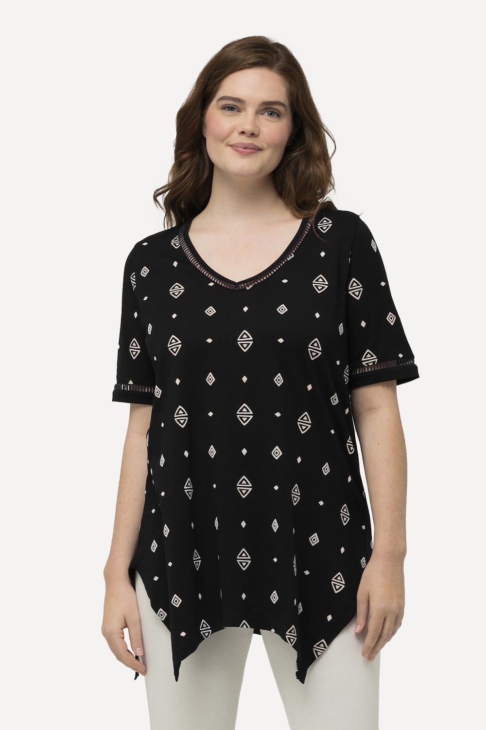 Große Größen T-Shirt, Damen, schwarz, Größe: 46/48, Baumwolle, Ulla Popken