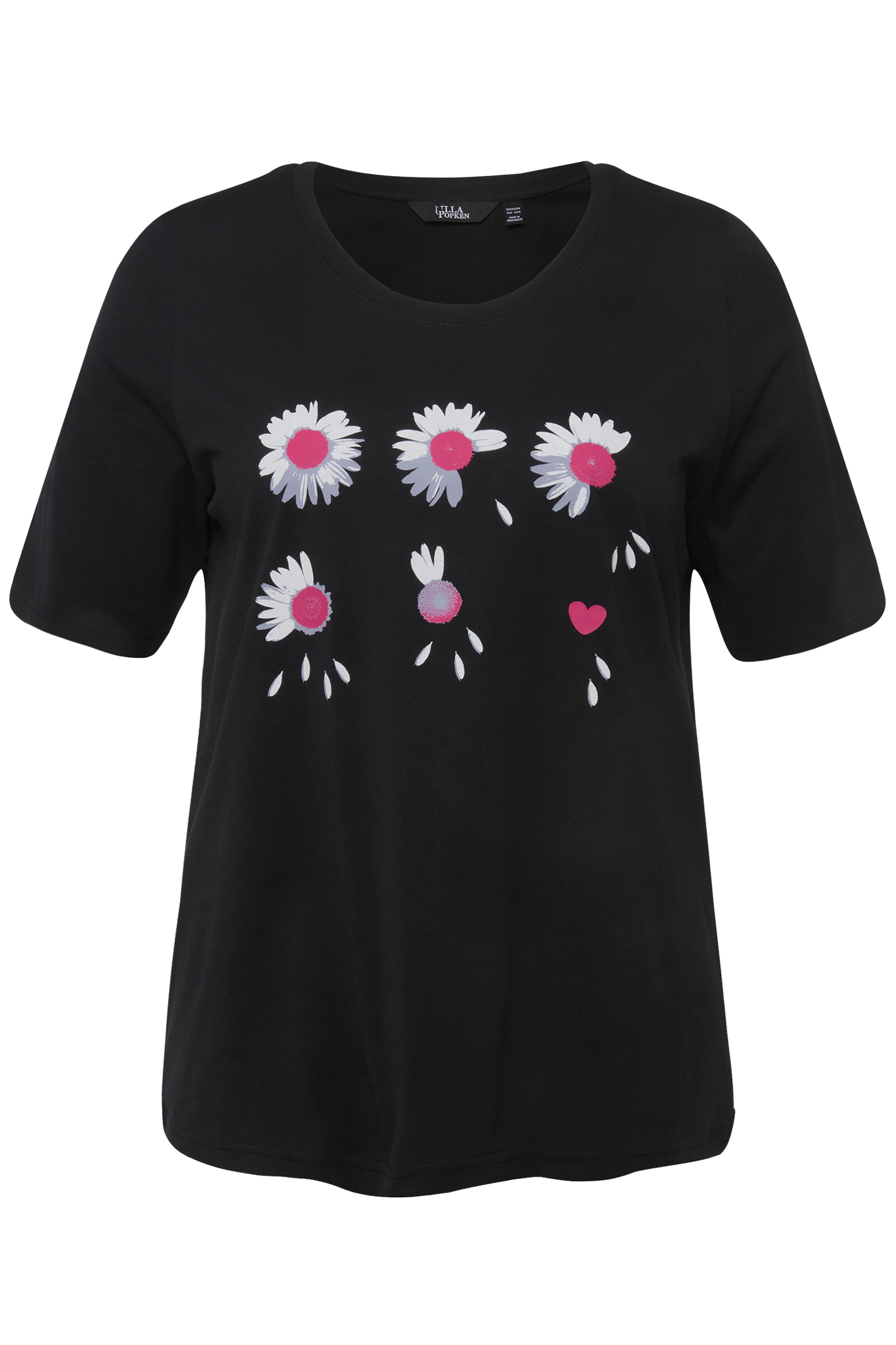 Ulla Popken Damen große Größen T Shirt Blüten Classic Rundhals Halbarm 826851