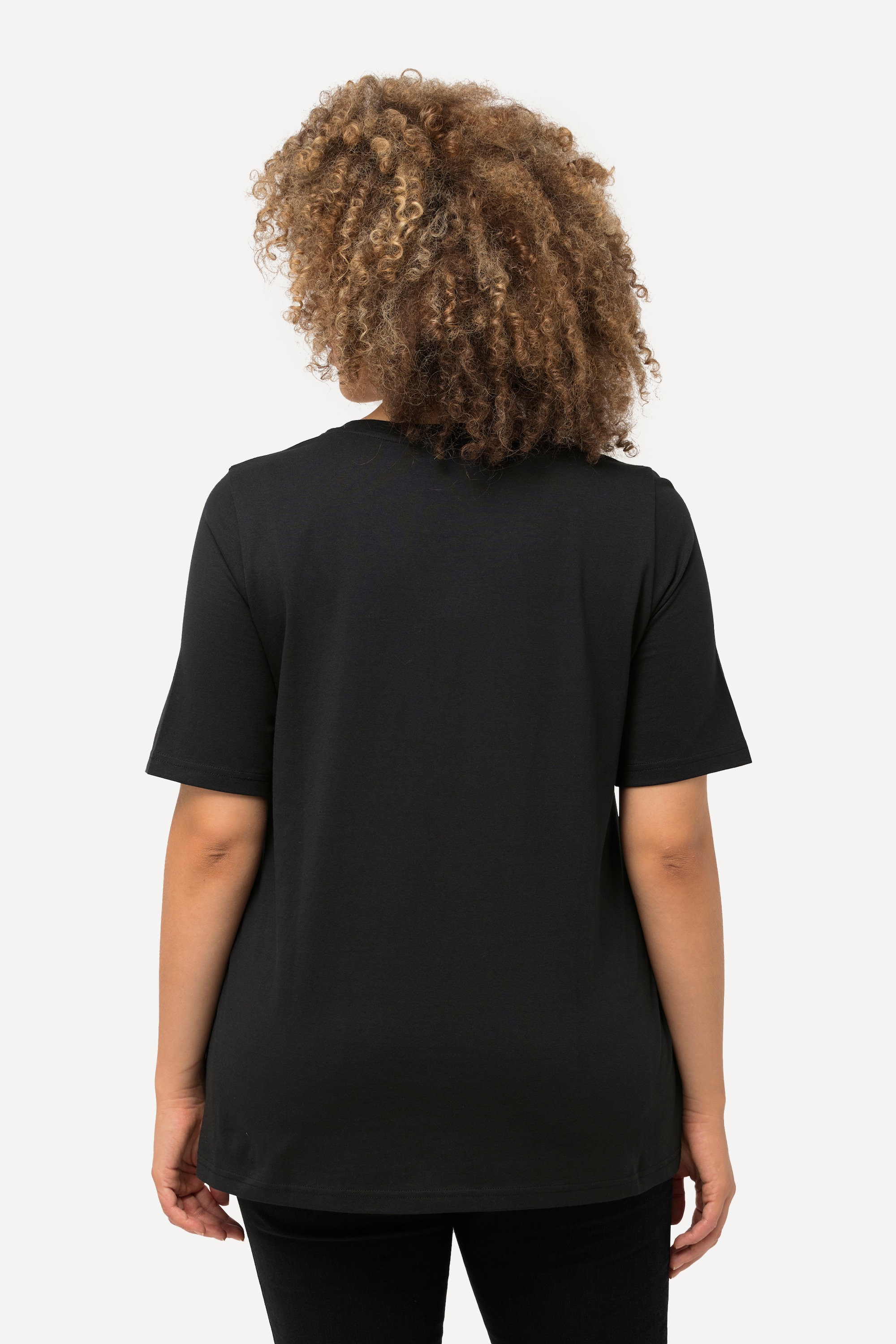Ulla Popken Damen große Größen T Shirt Blüten Classic Rundhals Halbarm 826851