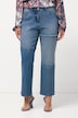 Jeans Mandy med patch-look, pyntesyning og brede ben
