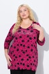 Floral Print 3/4 Sleeve A-Line Tee