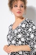Shirt, bloemen, A-lijn, V-hals, driekwartsmouwen