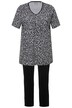 Pyžamo, ozdobné sklady, výstřih do V, krátké rukávy
