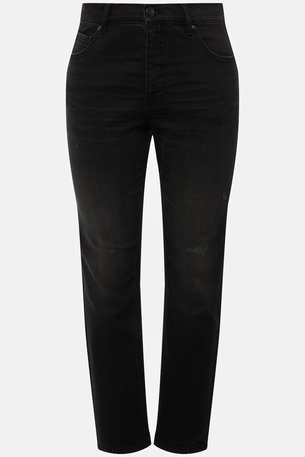Stora storlekar Jeans Sammy med destroyed-effekter och smala ben, Dam, svart, storlek: 46, Bomull, Ulla Popken