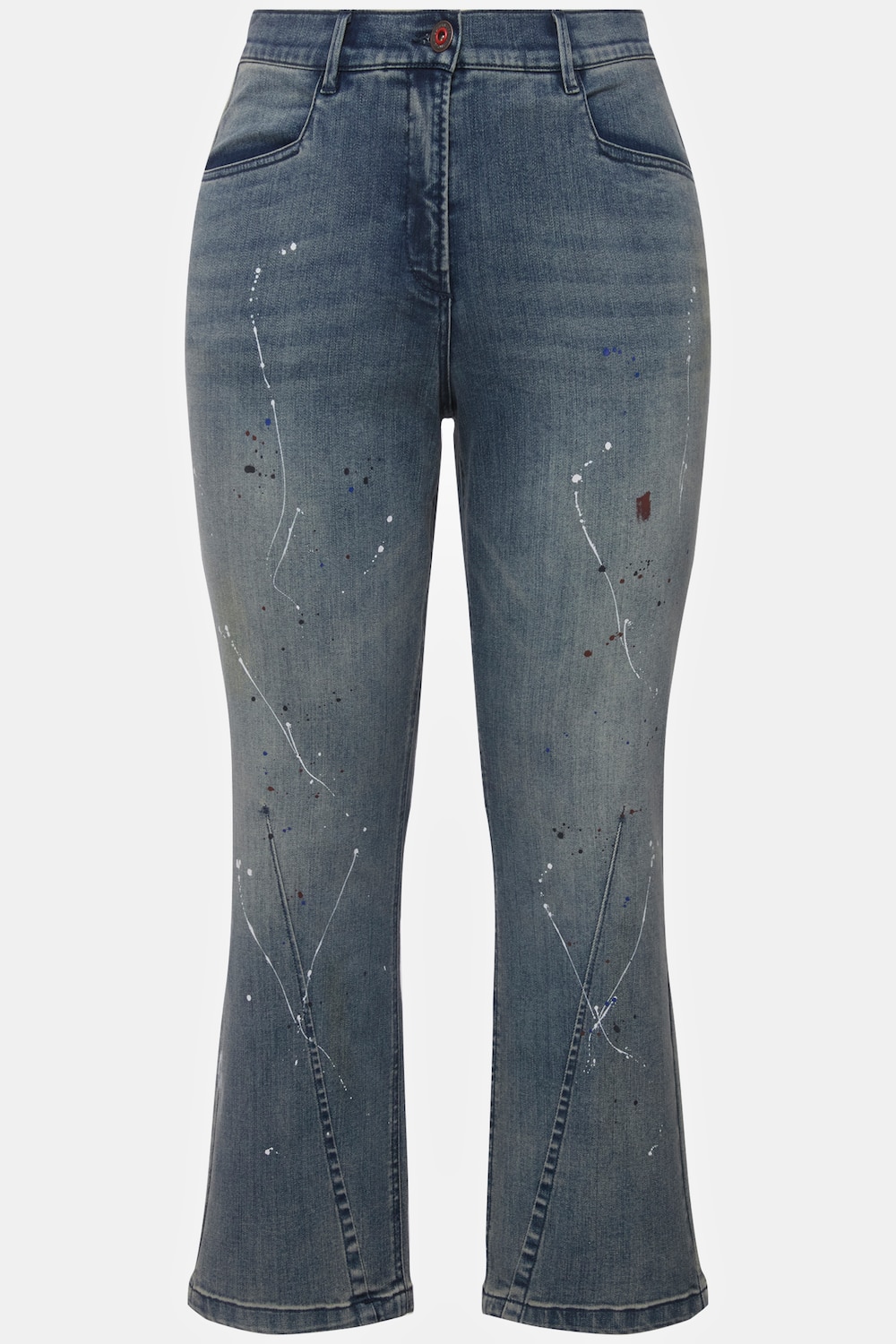 Stora storlekar Jeans Mandy med färgstänk, Dam, blå, storlek: 46, Bomull/Polyester, Ulla Popken