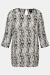 Bluse, Schlangendruck, A-Linie, Rundhals, 3/4-Arm