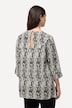 Bluse, Schlangendruck, A-Linie, Rundhals, 3/4-Arm