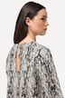 Bluse, Schlangendruck, A-Linie, Rundhals, 3/4-Arm
