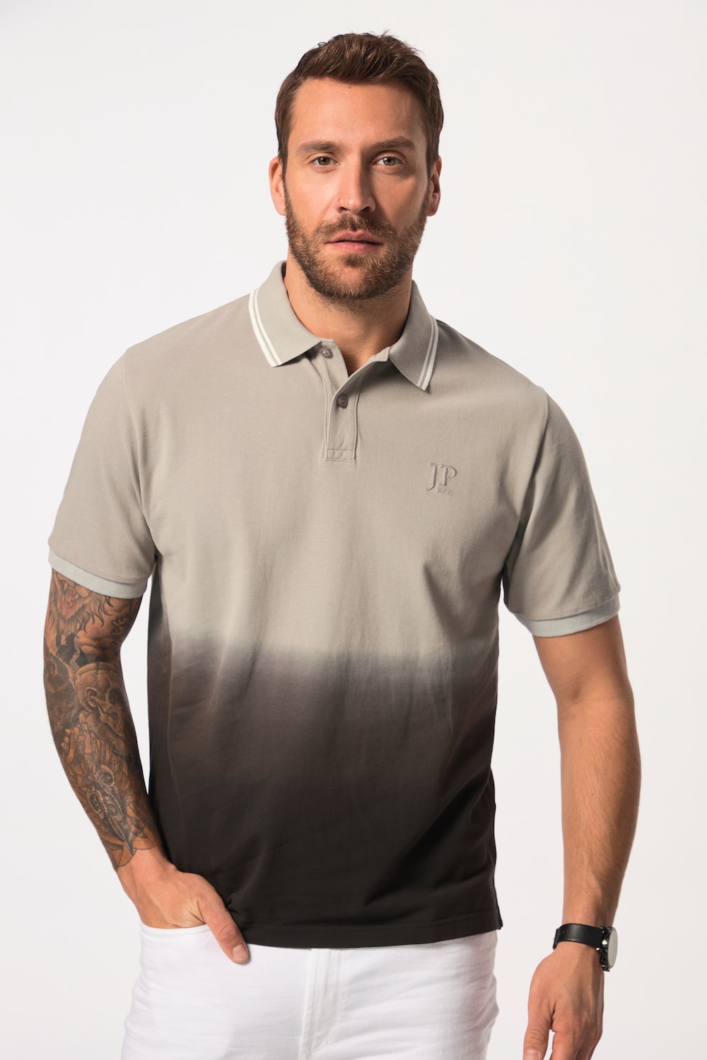 Große Größen JP1880 Polo-Shirt, Herren, grau, Größe: 3XL, Baumwolle, JP1880