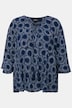 Bluse, cirkelmønster, A-form, rund hals, 3/4-ærmer, crepe