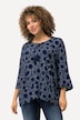 Bluse, cirkelmønster, A-form, rund hals, 3/4-ærmer, crepe