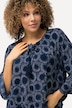 Bluse, cirkelmønster, A-form, rund hals, 3/4-ærmer, crepe