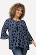 Bluse, cirkelmønster, A-form, rund hals, 3/4-ærmer, crepe