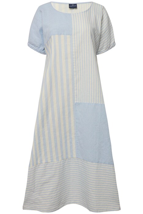 Linen Blend Dress A-Line Striped Mix