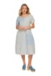 Linen Blend Dress A-Line Striped Mix