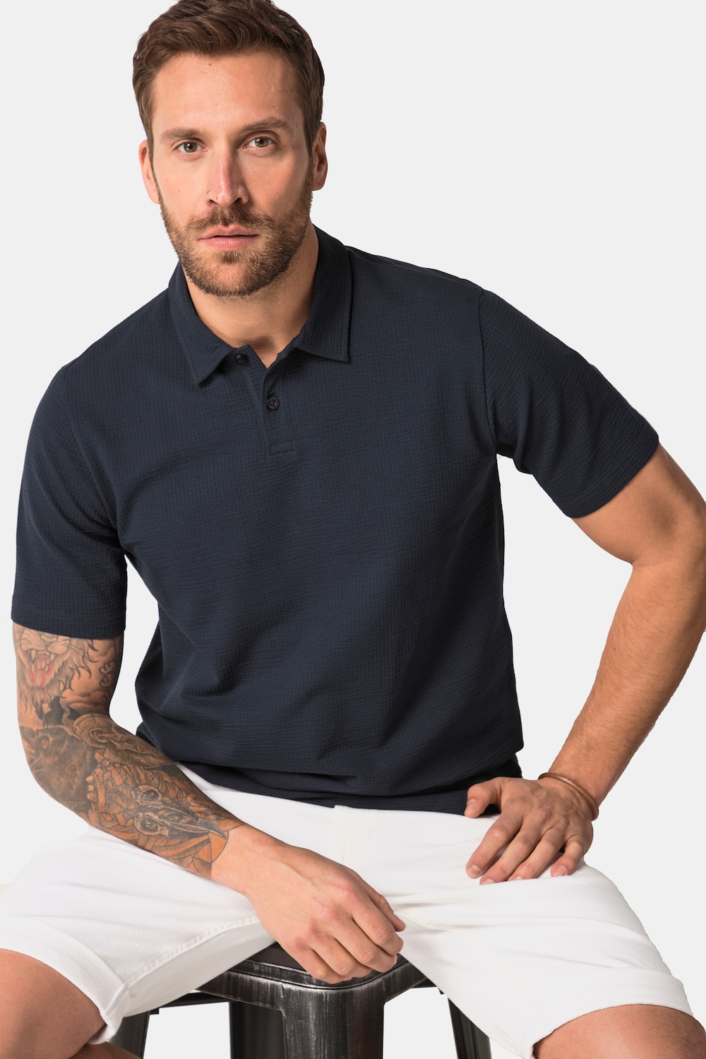 Große Größen JP1880 Polo-Shirt, Herren, blau, Größe: XL, Baumwolle, JP1880