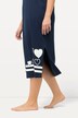 Stripe and Heart Short Sleeve V-Neck Nightgown