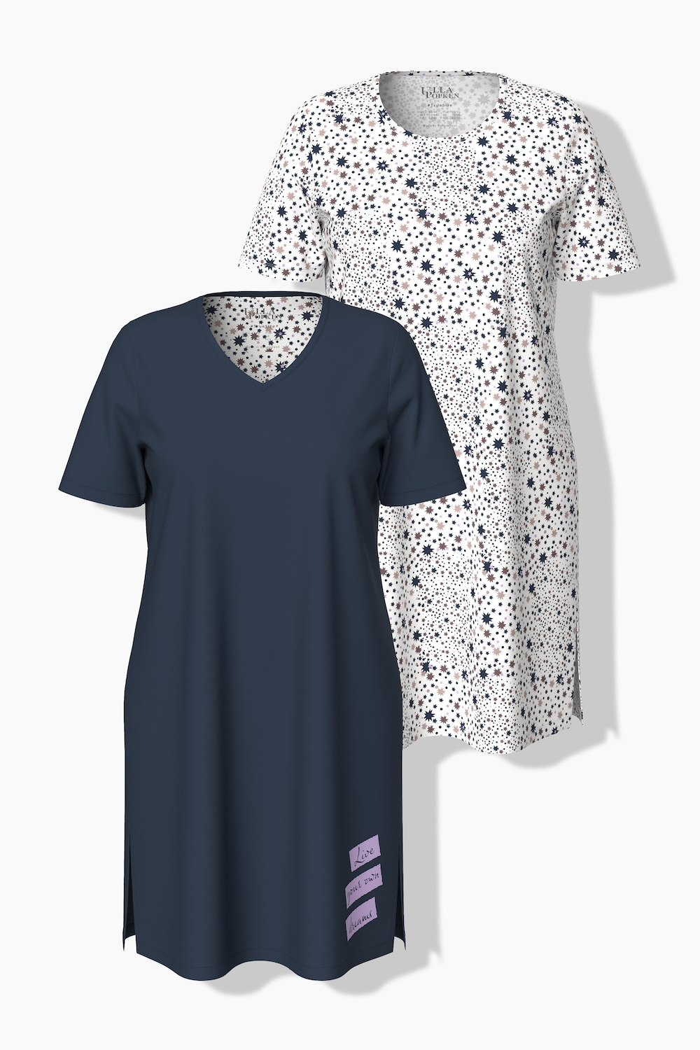 Große Größen Bigshirts, Damen, blau, Größe: 50/52, Baumwolle, Ulla Popken