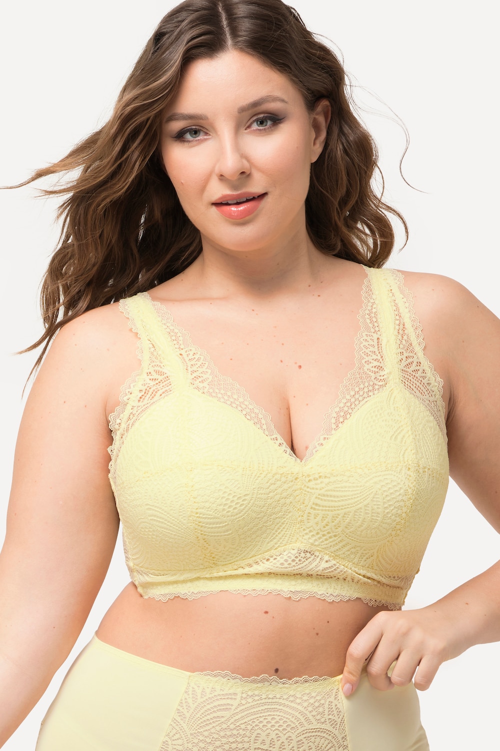 Große Größen Bralette, Damen, beige, Größe: 100E, Synthetische Fasern/Elasthan, Ulla Popken