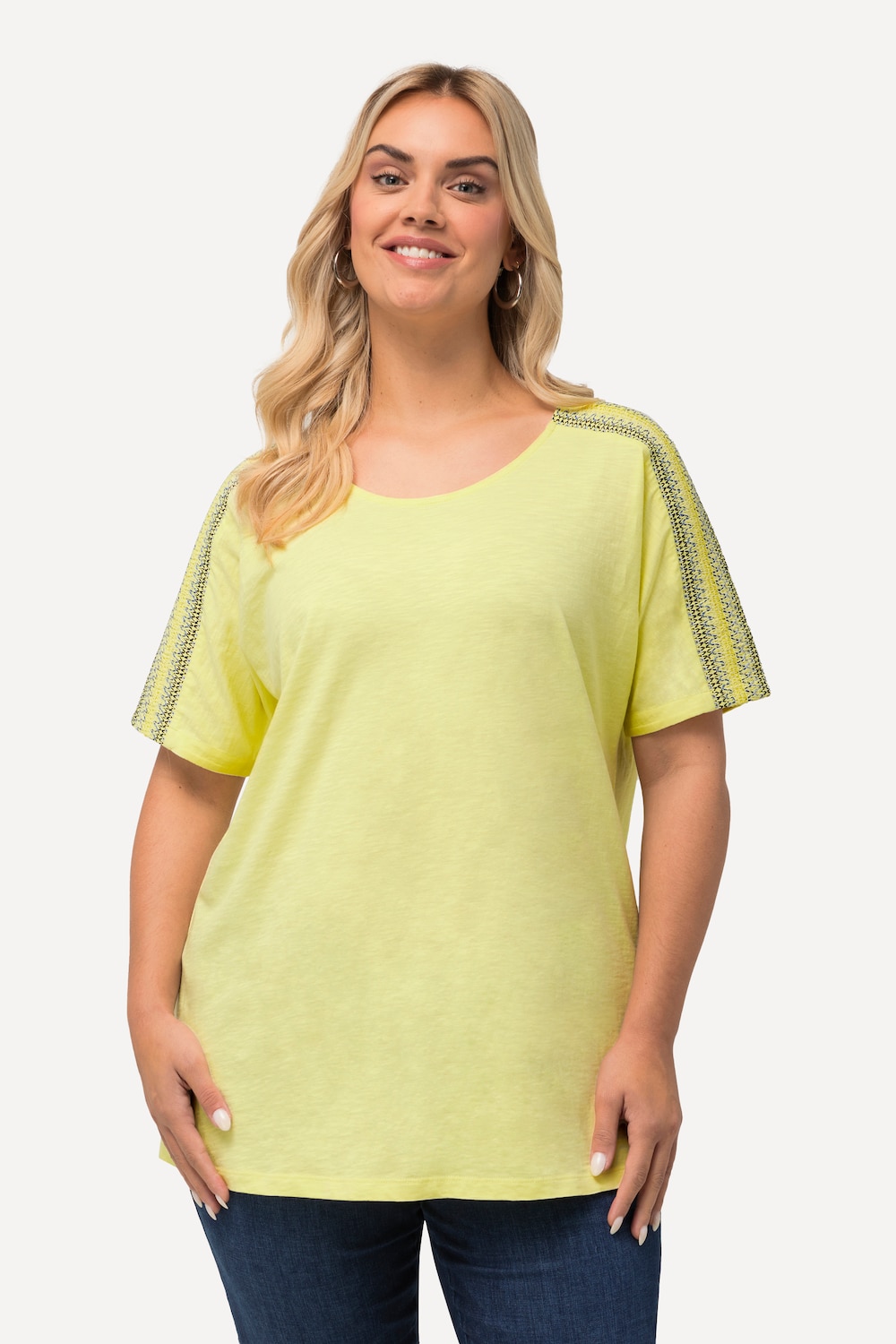 Große Größen T-Shirt, Damen, gelb, Größe: 54/56, Baumwolle, Ulla Popken