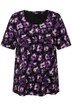 Tričko, batikovaný potisk, A střih, srdcový výstřih, krátké rukávy