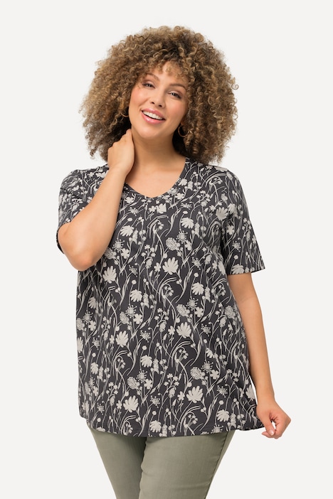  Ulla Popken Womenswear Plus Size Curvy Oversize Graphic Floral  Placement Print Slinky Stretch Knit Top Top Blancanieves 46+ 811890200 :  Ropa, Zapatos y Joyería