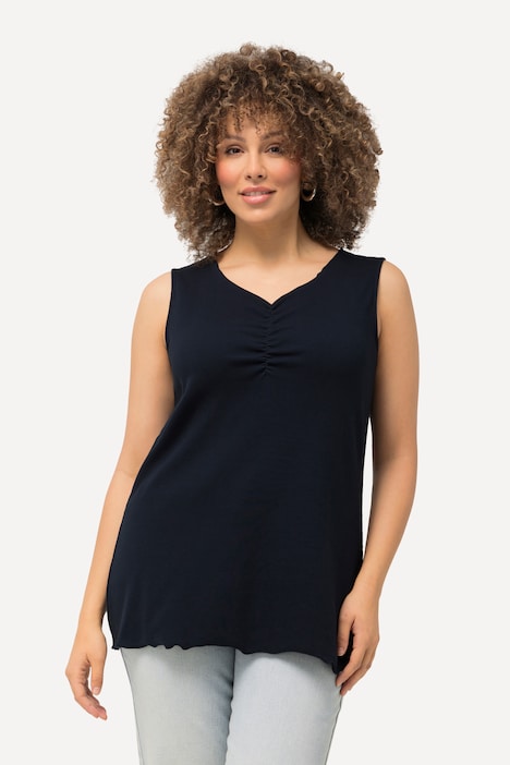 Ribbed Curly Hem Tank