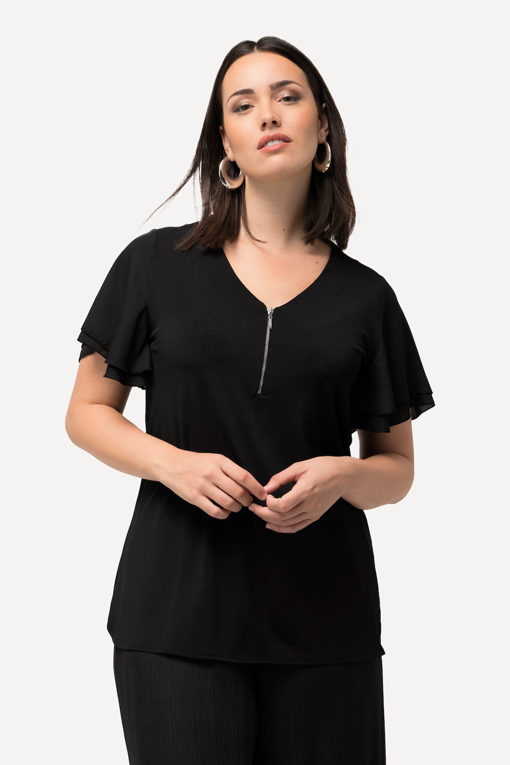 Große Größen T-Shirt, Damen, schwarz, Größe: 58/60, Polyester, Ulla Popken