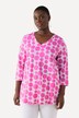 Pima Cotton Dot Print 3/4 Sleeve Tee