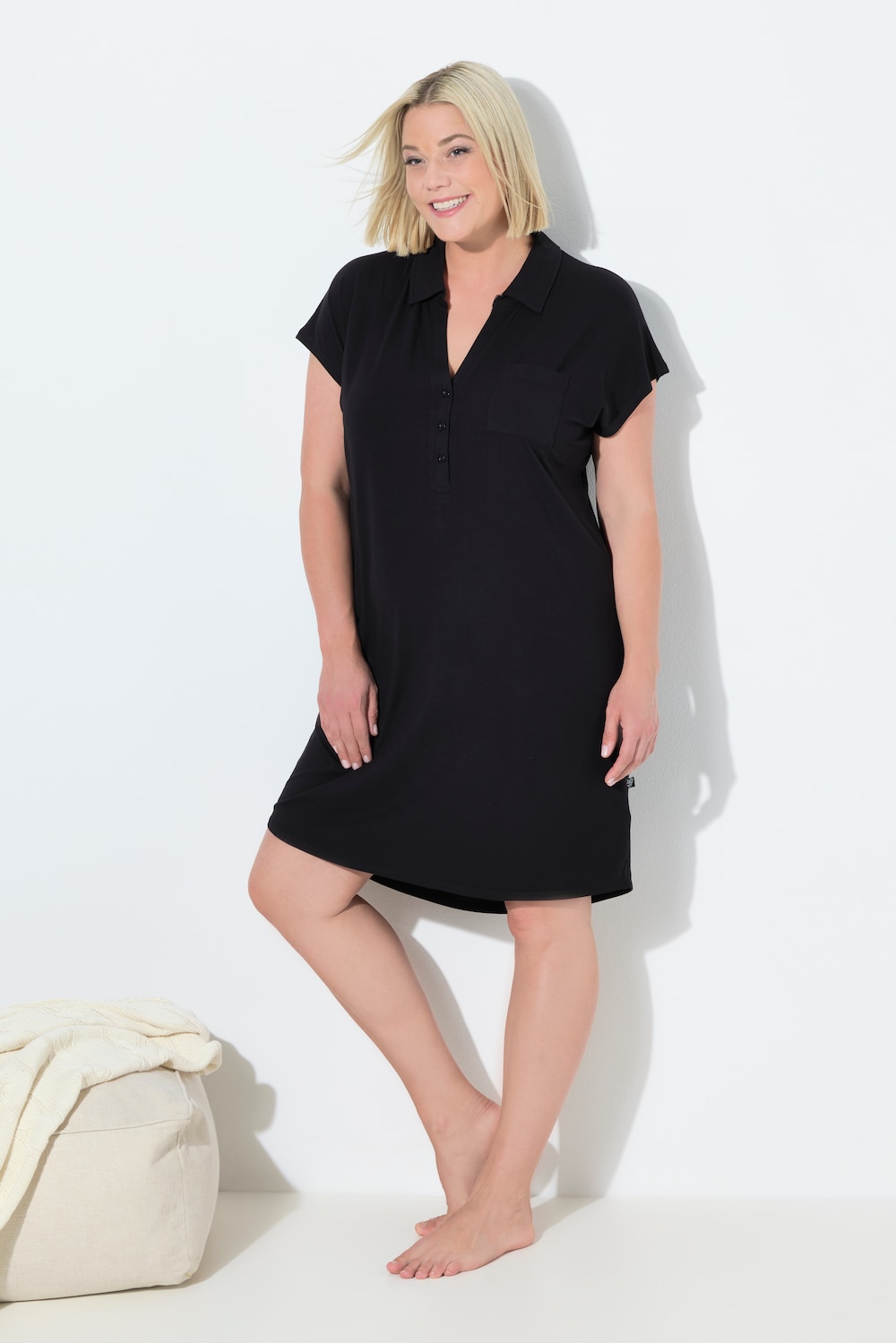 Große Größen Nachthemd, Damen, schwarz, Größe: 50/52, Viskose, Ulla Popken