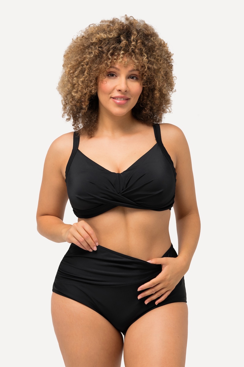 Große Größen Bikini-Hose, Damen, schwarz, Größe: 48, Polyester/Synthetische Fasern/Elasthan, Ulla Popken