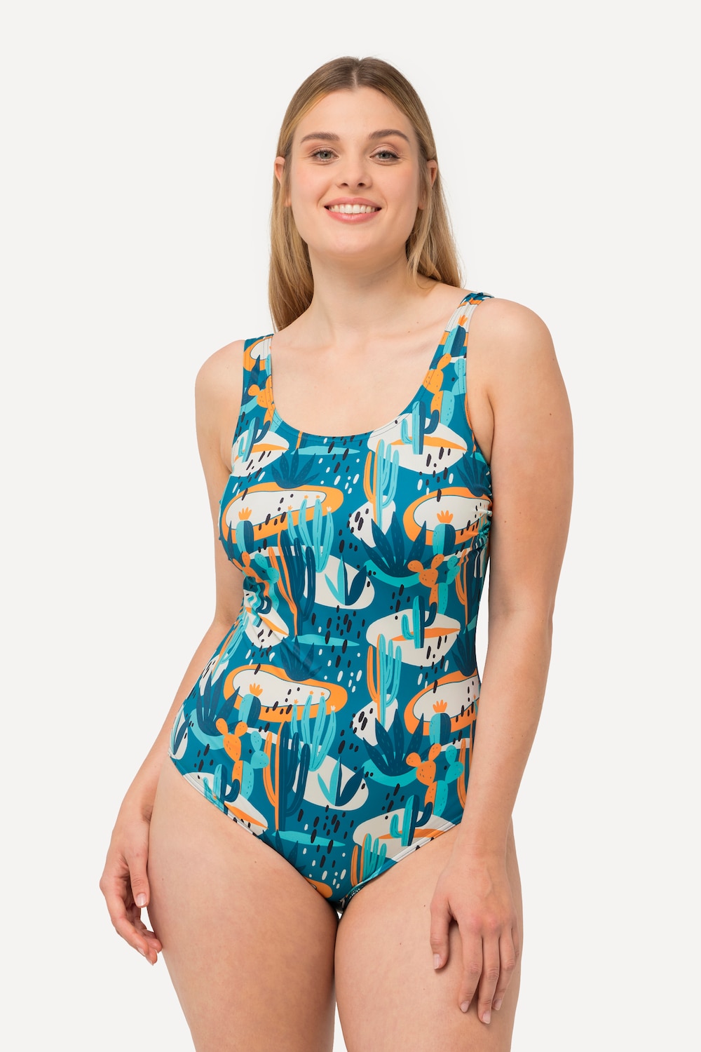 Große Größen Badeanzug, Damen, türkis, Größe: 58/60, Polyester/Elasthan, Ulla Popken