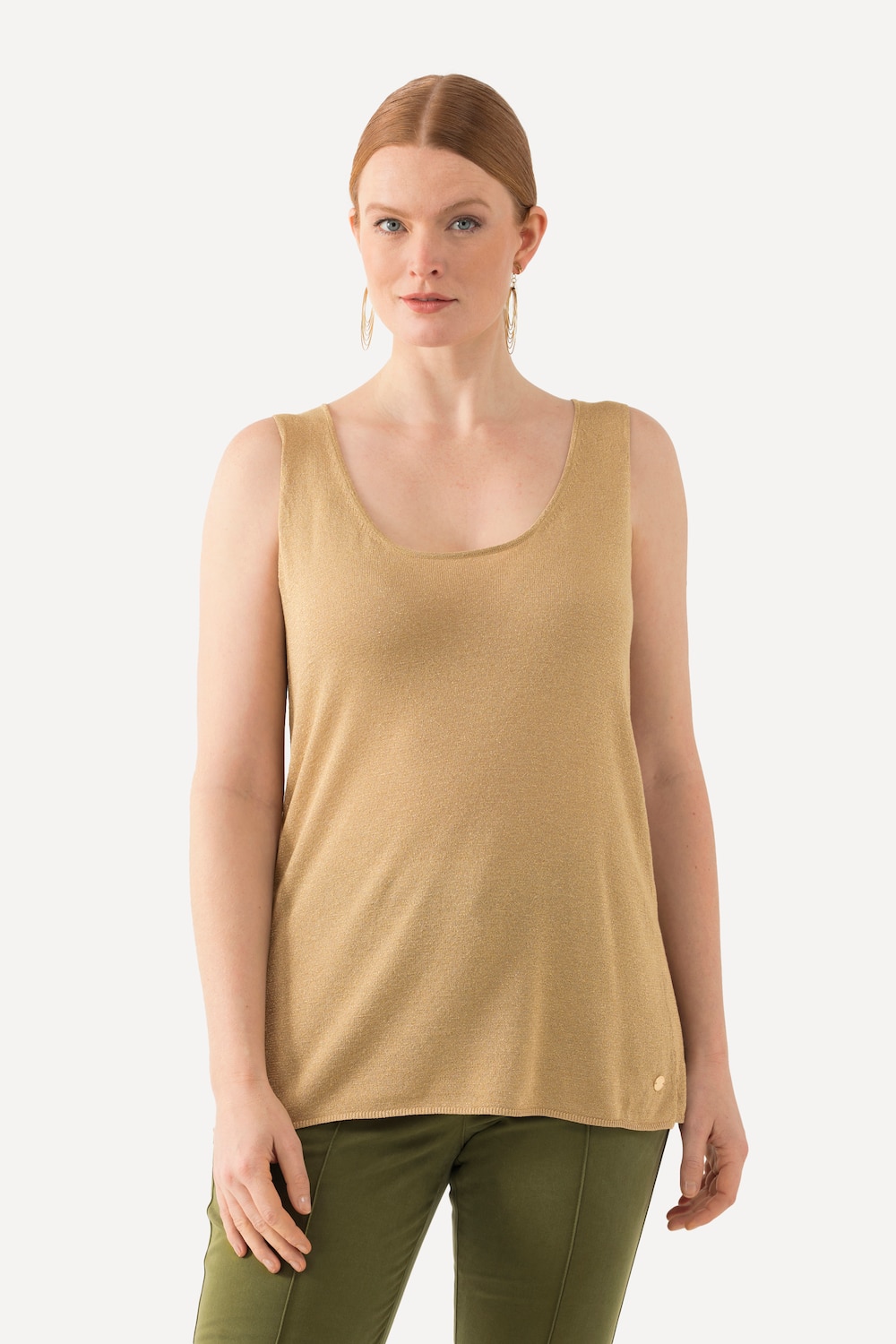 Große Größen Stricktop, Damen, orange, Größe: 58/60, Viskose/Metallische Fasern, Ulla Popken