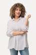 Musselin-Hemdbluse, Oversized, Hemdkragen, Langarm