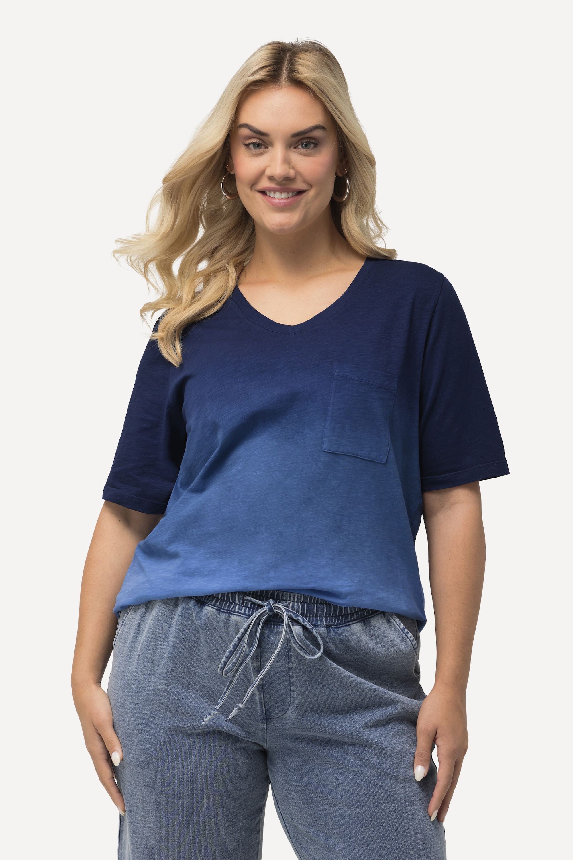 Ulla Popken Damen große Größen T Shirt Farbverlauf Classic Rundhals