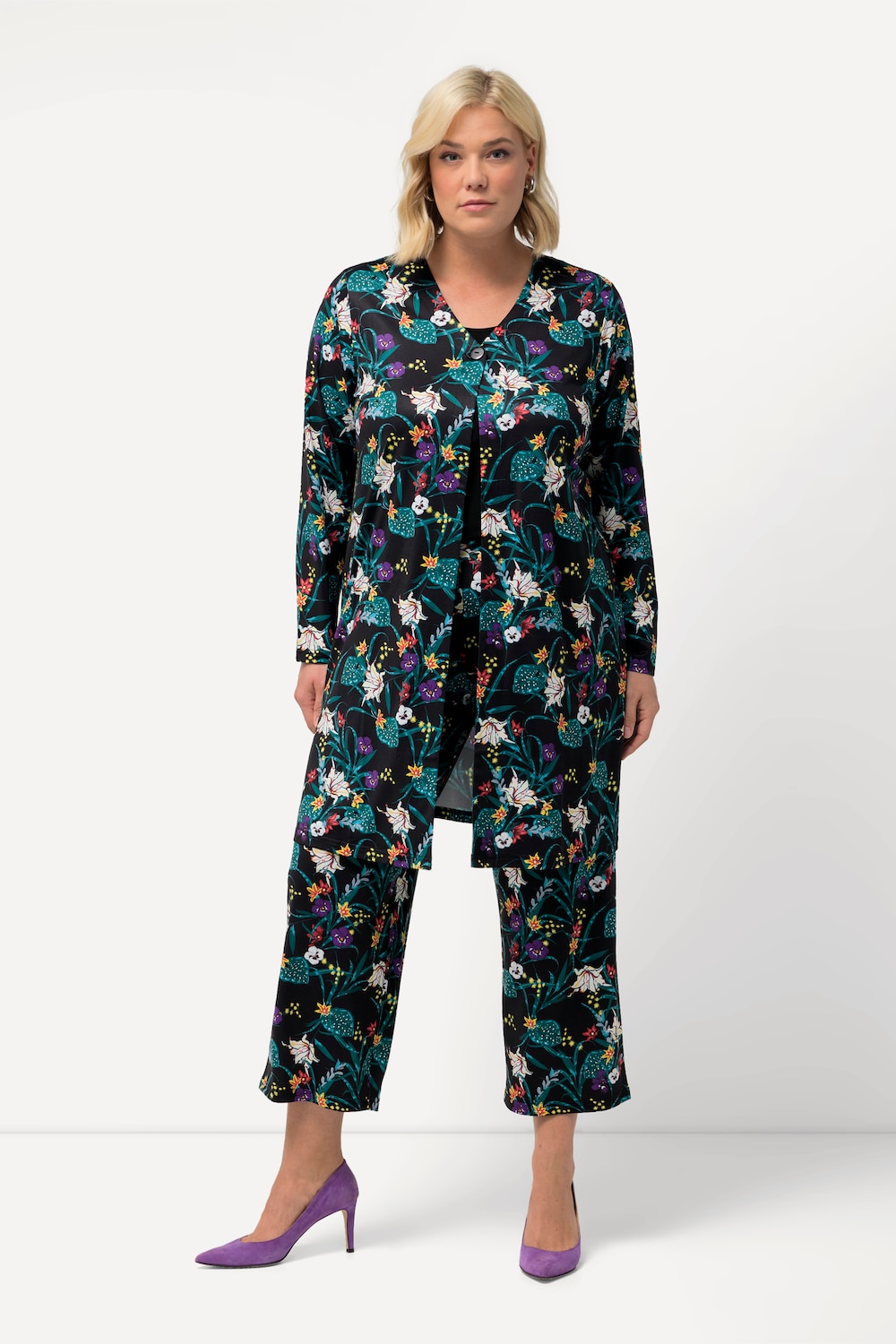 Große Größen Jerseyjacke, Damen, schwarz, Größe: 58/60, Polyester, Ulla Popken