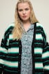 Strickjacke, oversized, Streifen, V-Ausschnitt