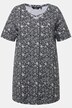 T-shirt i A-linje med blomster og V-udskæring