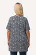 T-shirt i A-linje med blomster og V-udskæring