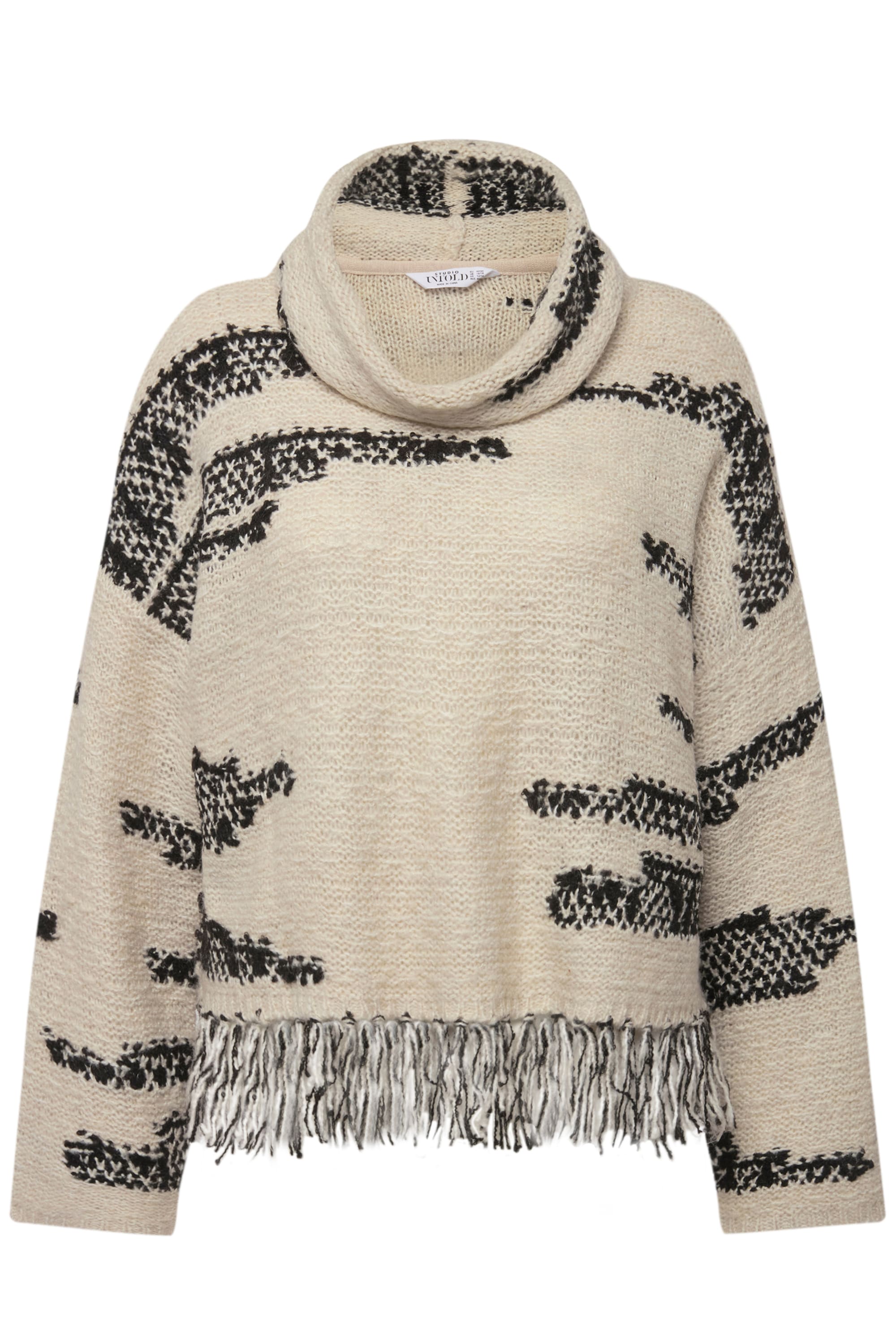Studio Untold Damen große Größen Rollkragen Pullover oversized Jacquard Strick