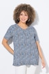 T-shirt, sierplooien, A-lijn, V-hals, halflange mouwen